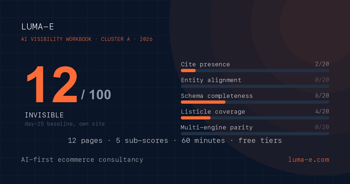 Sách Bài Tập Audit AI Visibility 12 Trang: Tự Chấm Điểm Cửa Hàng Trong 60 Phút