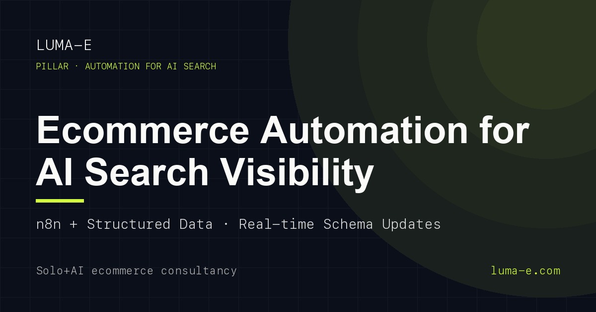 How to Automate Ecommerce Operations for AI Search Visibility (n8n + Structured Data)