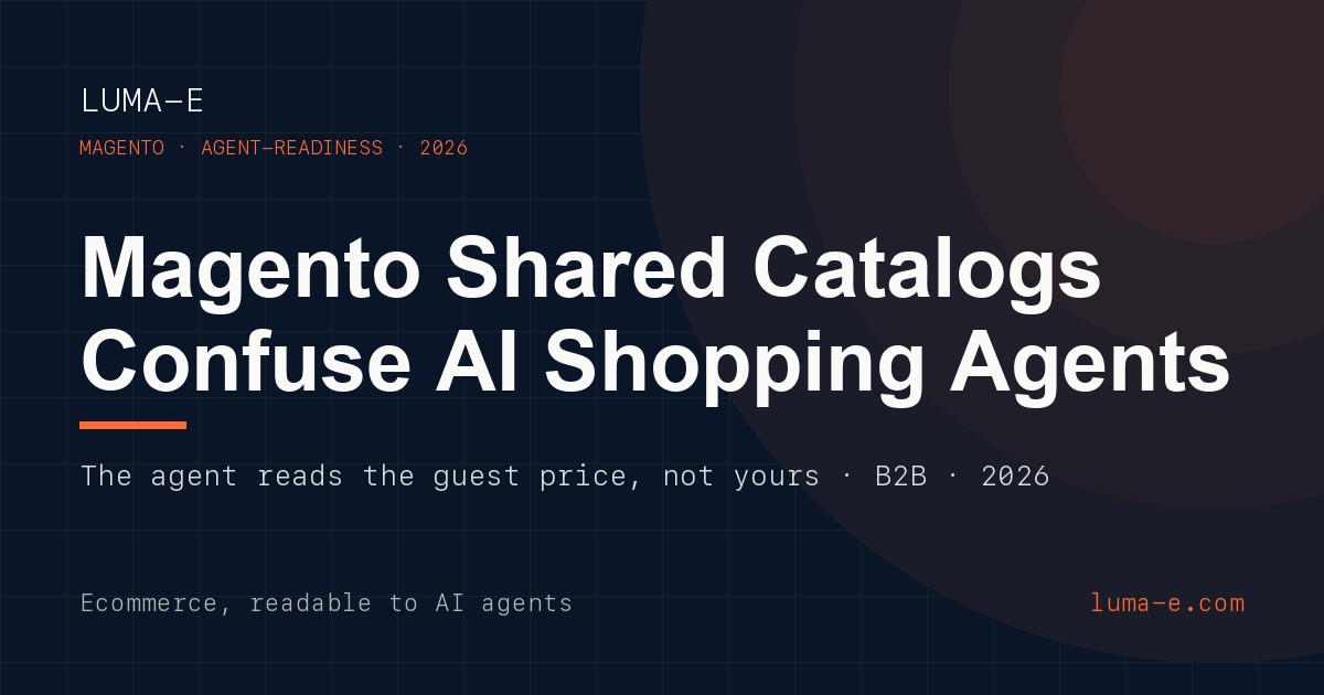 Shared catalog trên Magento khiến AI shopping agent đọc sai giá