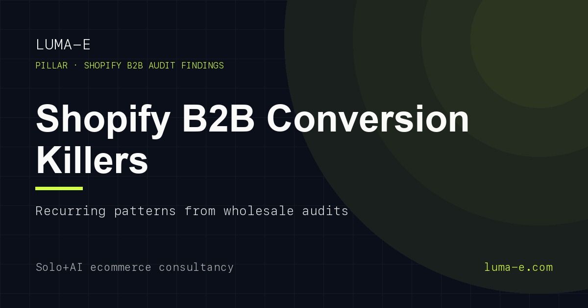 Shopify B2B Conversion Killers: What's Actually Hurting Wholesale Stores in 2026