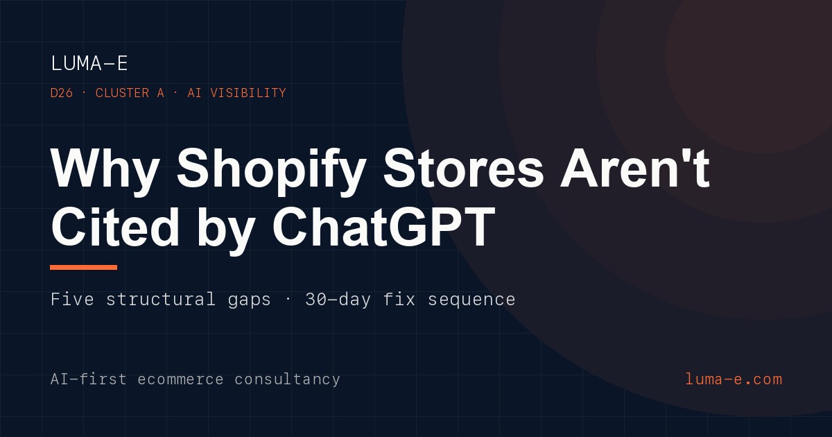 Why Your Shopify Store Isn't Cited by ChatGPT (and How to Fix It in 30 Days)
