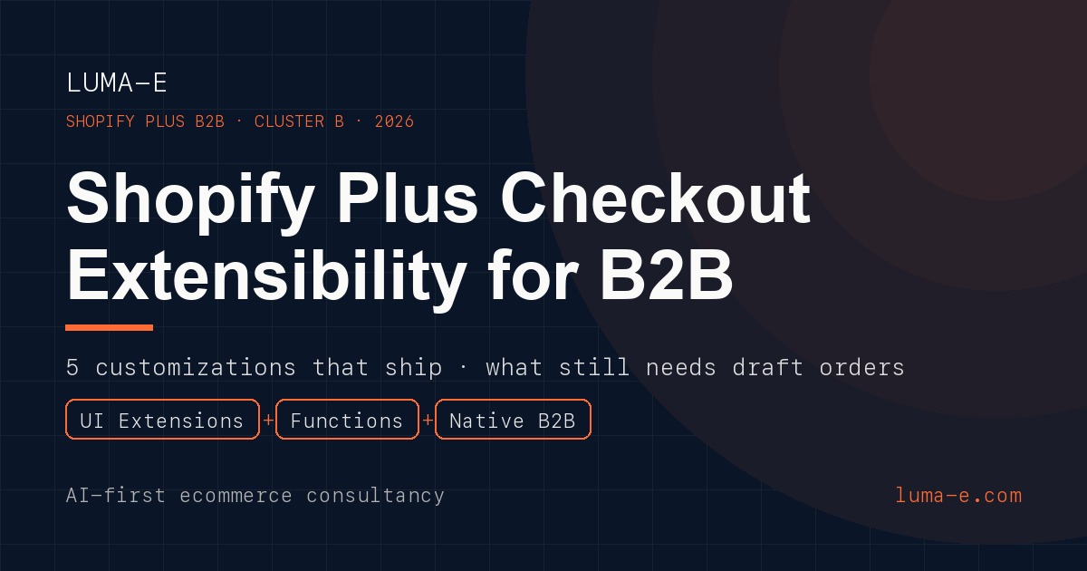Shopify Plus Checkout Extensibility for B2B: What Actually Ships in 2026